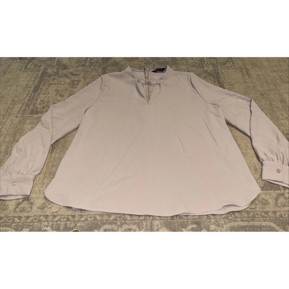 M&S COLLECTION Women's Sz 10‎ Fawn Beige Blouse Shirt Long Sleeve Polyester